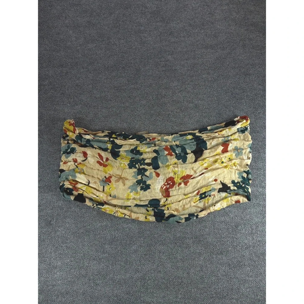 Spartina 449 Infinity Scarf Floral Abstract Linen Viscose Blend Multi Color